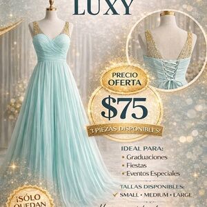 Luxy Women's Mint Prom Dress with Beaded Straps
